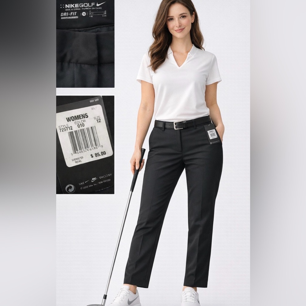 Nike Golf Dri-FIT Women’s Black Cropped Pants Size 12 NWT